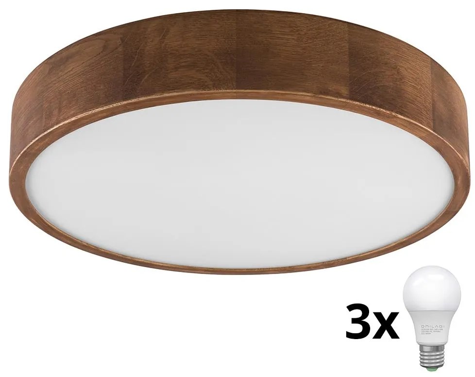 Brilagi - LED Плафониера CARVALHO 3xE27/60W/230V дъб череша Ø 47 см