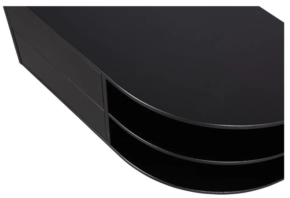 Черна модулна телевизионна масичка от борова дървесина 78x40 cm Finca - WOOOD