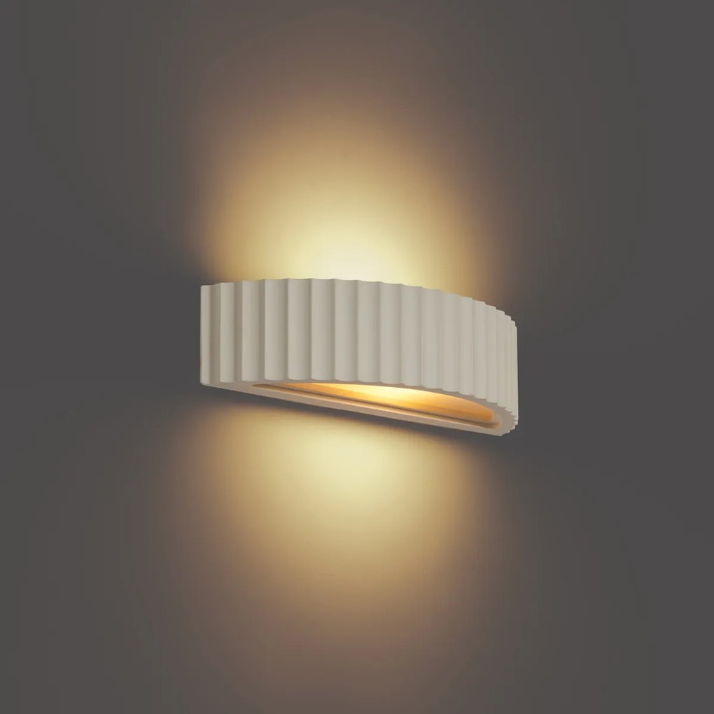 Скандинавска Стенна Лампа Бежова Органична - Гипс