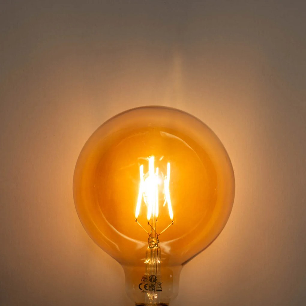 Комплект от 5 димируеми LED крушки E27 злато G125 4.9W 450 lm 2200K