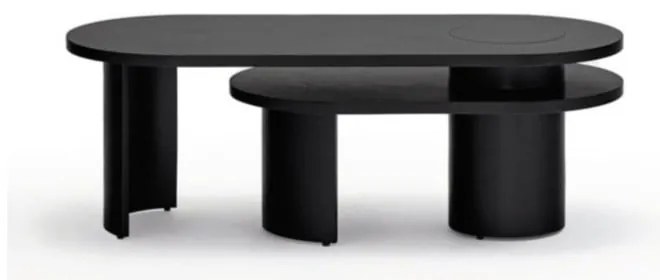 Черна масичка за кафе в пепел 120x50 cm Nori - Teulat