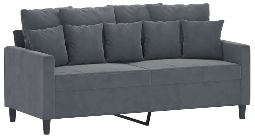 359304 vidaXL 2-местен диван, тъмносив, 140 см, кадифе