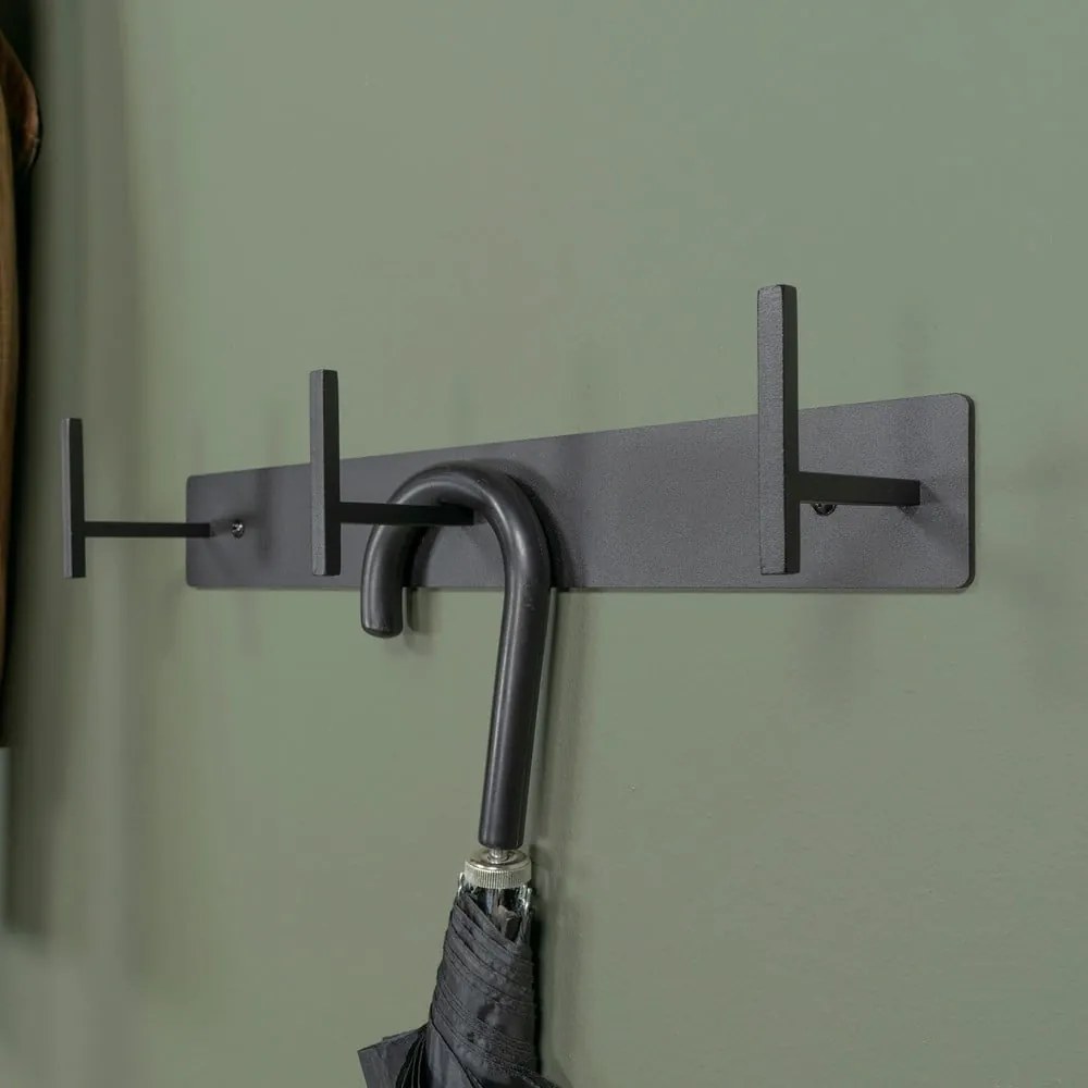 Черна метална стенна закачалка 44 cm Chapman – Spinder Design