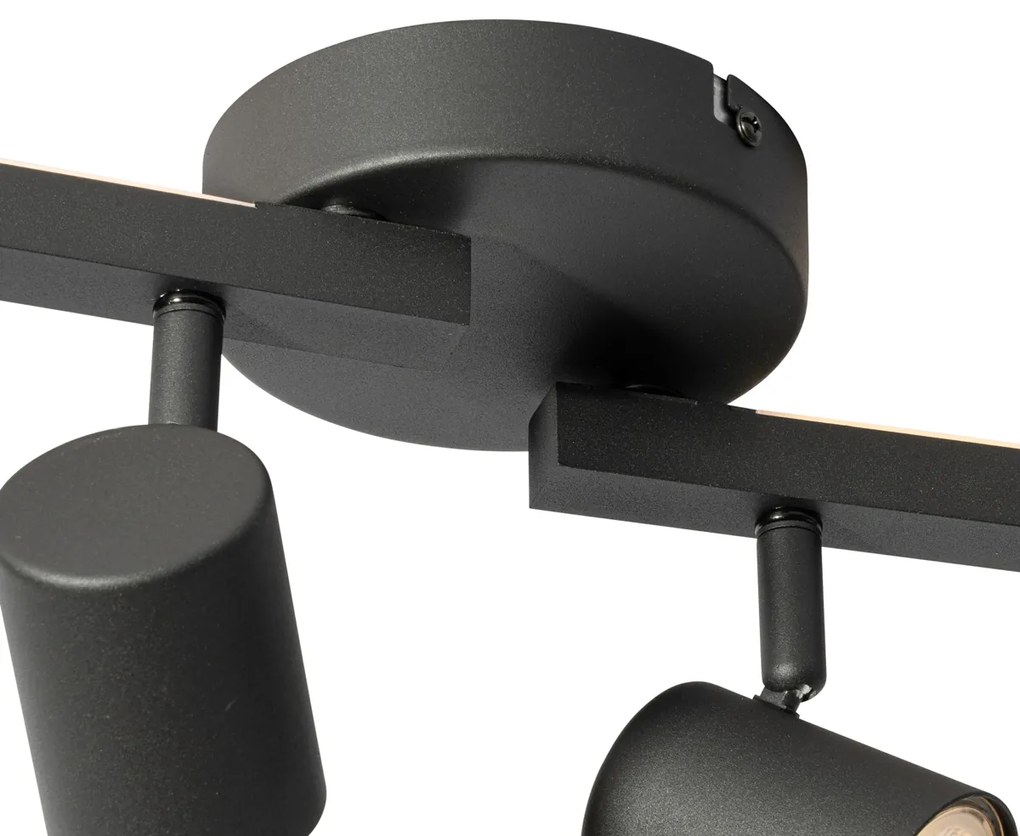 Таванен прожектор черен GU10 50mm 4-лампи с подсветка - Back Up