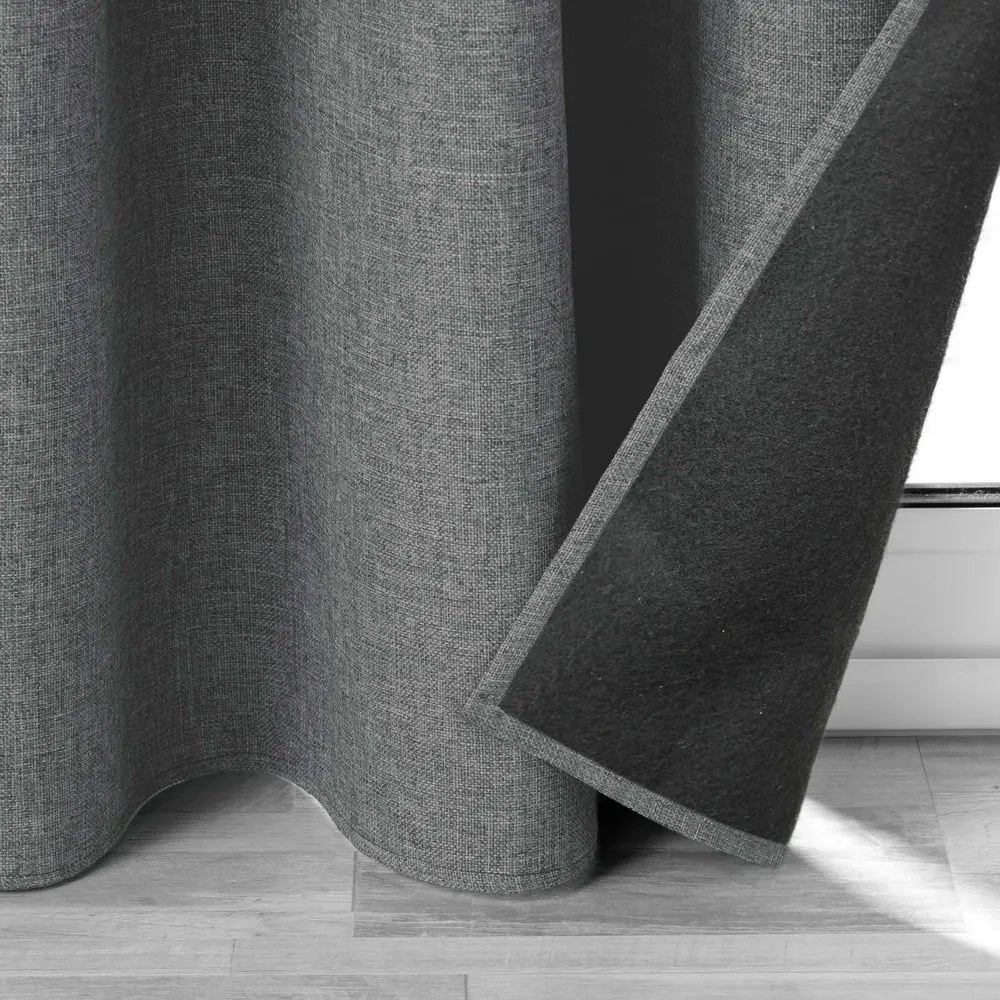 Антрацитна звукоизолираща завеса 140x260 cm Jupiter – douceur d'intérieur