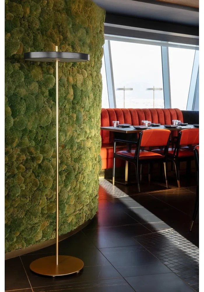 Антрацит LED затъмняваща се подова лампа с метален абажур (височина 151 cm) Asteria Floor – UMAGE