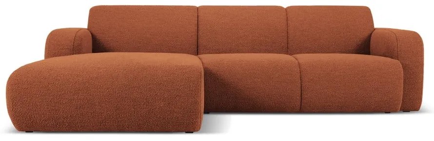 Кафяв ъглов диван от плат букле (ляв ъгъл) Molino - Micadoni Home