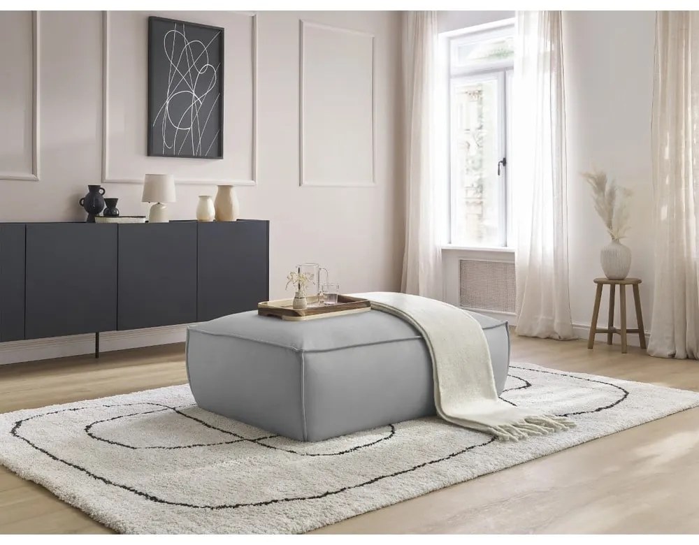 Светлосива табуретка от изкуствена кожа Boheme – Bobochic Paris