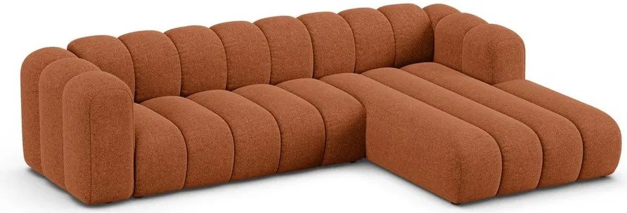 Шенилов ъглов диван в тухлен цвят (десен ъгъл) Lupine – Micadoni
