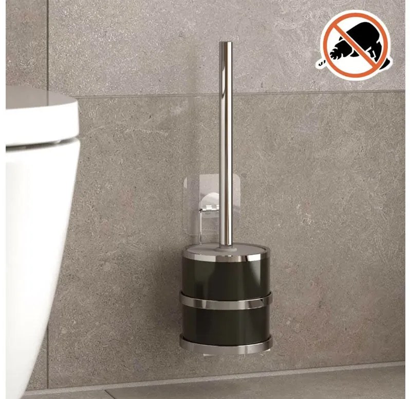 ЧЕТКА ЗА ТОАЛЕТНА TEKNO TEL ST-096 двойно залепване хром - черно