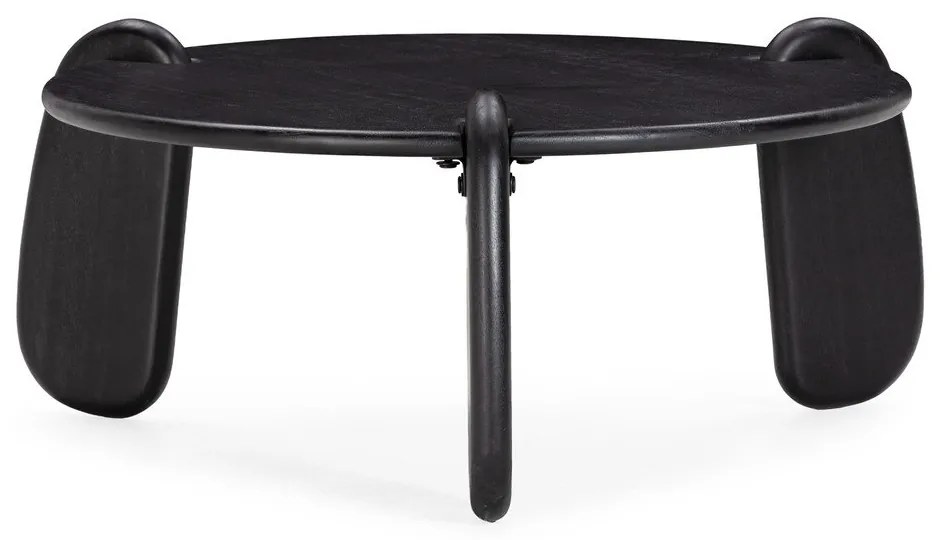 Черна кръгла масичка за кафе от масивно манго ø 80 cm Tamira – MOME