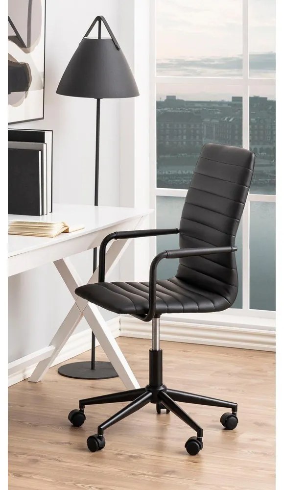 Черен офис стол на колела Wislow Winslow - Actona