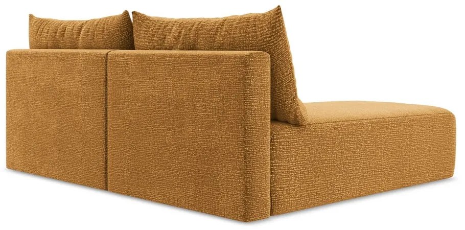 Оранжев разтегателен ъглов диван с място за съхранение (ляв ъгъл) Kalena – Makamii