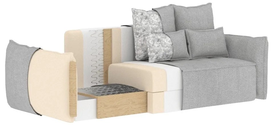 Светлокафяв кадифен разтегателен диван с място за съхранение 242 cm Weltton – ELTAP