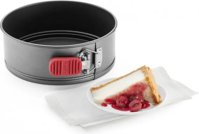 Форма за печене с падащо дъно Lekue 1009474, Ø20 см, Керамично незалепващо покритие, Карбонова стомана, От +4°C до +240°C, Черен/Червен