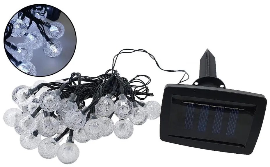 LED Соларен екстериорен верига 30xLED/1,2V 300 mAh 6,5 m IP44