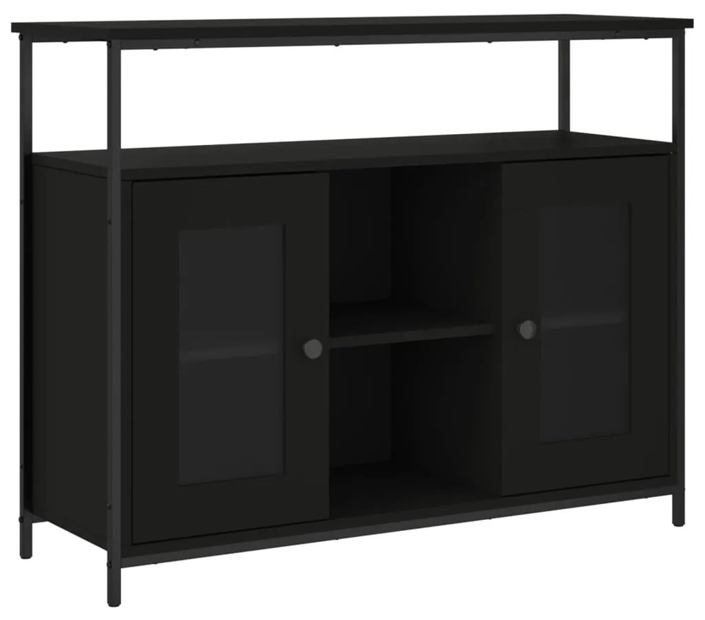 835504 vidaXL Сайдборд, черен, 100x35x80 см, инженерно дърво