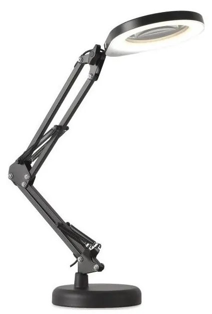LED Димируема настолна лампа с лупа 2в1 AURIQ LOUPE LED/10W/5V 3000/4000/6500K черен