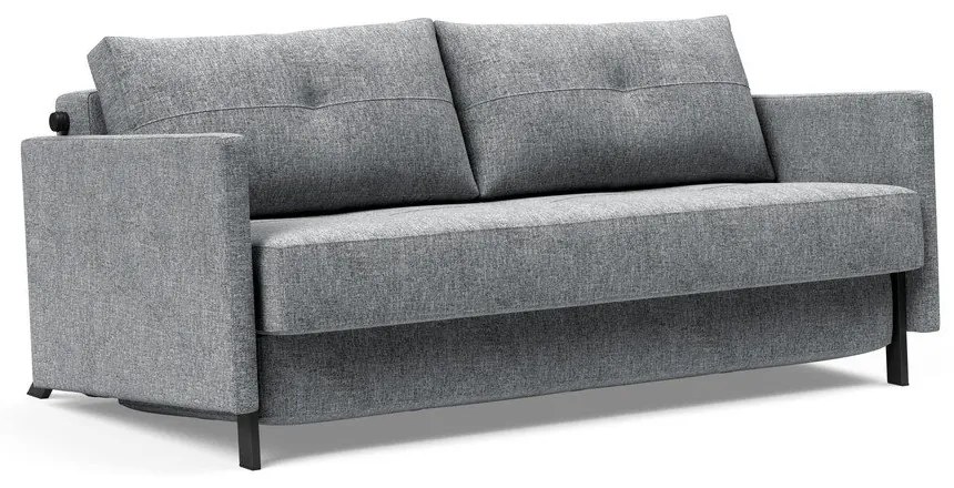 Сив разтегателен диван с подлакътници Twist Granite, 100 x 174 cm Cubed - Innovation