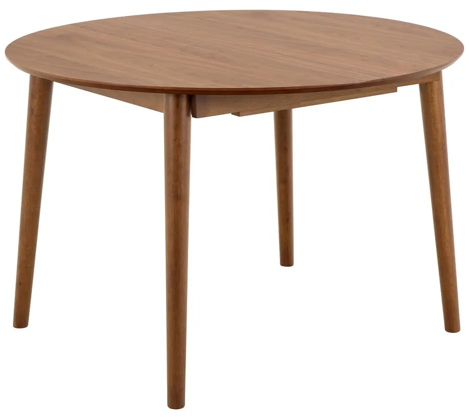 Кръгла сгъваема трапезна маса с допълнителна плоча от декор от орех ø 115 cm Montreux – Actona