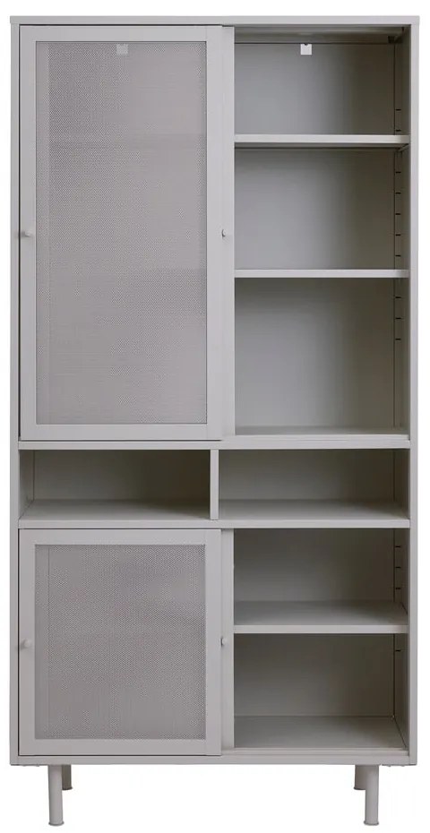 Сиво метално шкафче с плъзгащи се врати 90x180x40 cm Veep – Unique Furniture