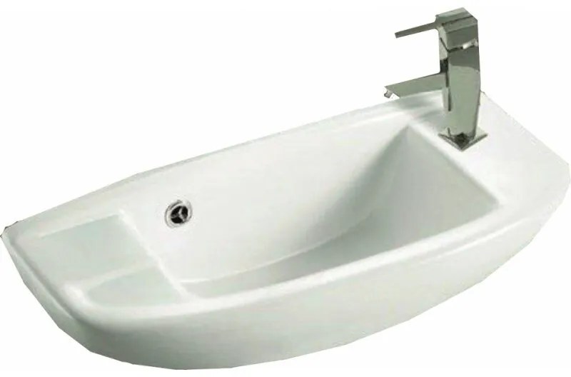 Мивка за баня ICC 5223, стенен монтаж, с отвор за смесител, порцелан, бял, 51x24x17см