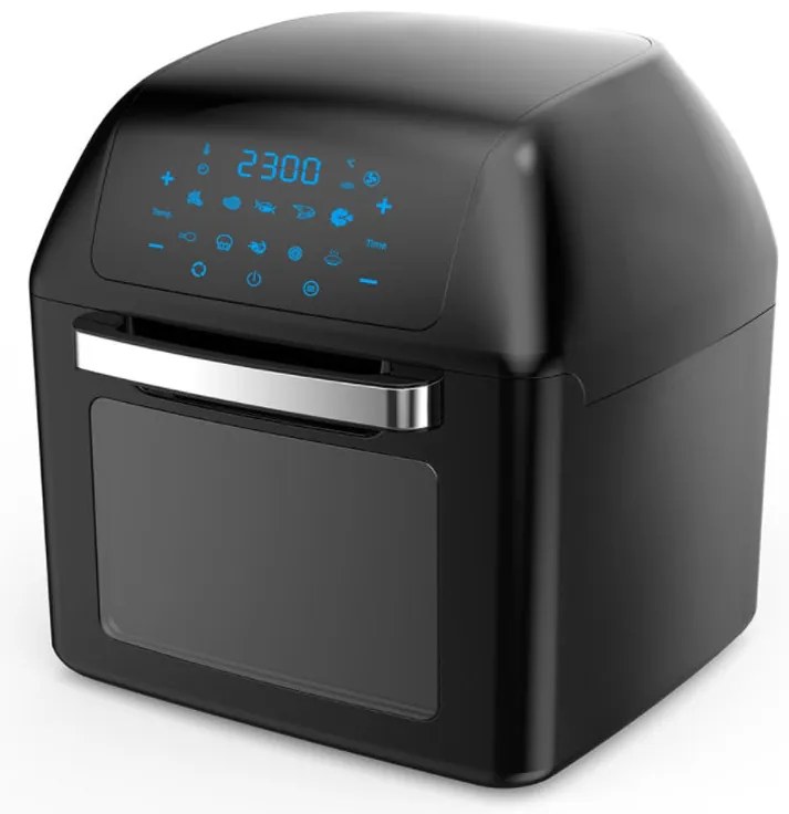 Мултифункционална фурна с горещ въздух ZEPHYR ZP 1980 AO PRO С ПОДАРЪК СПРЕЙ ЗА ОЛИО, 1500W, 12 литра, 8 приставки, 10 функции, Черен