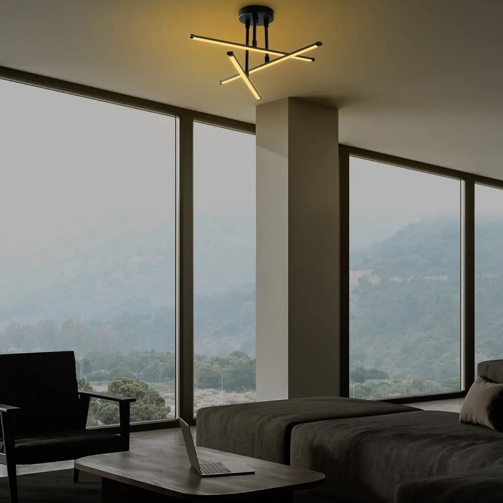 Черно LED осветително тяло за таван 26x51 cm Umut – Opviq lights