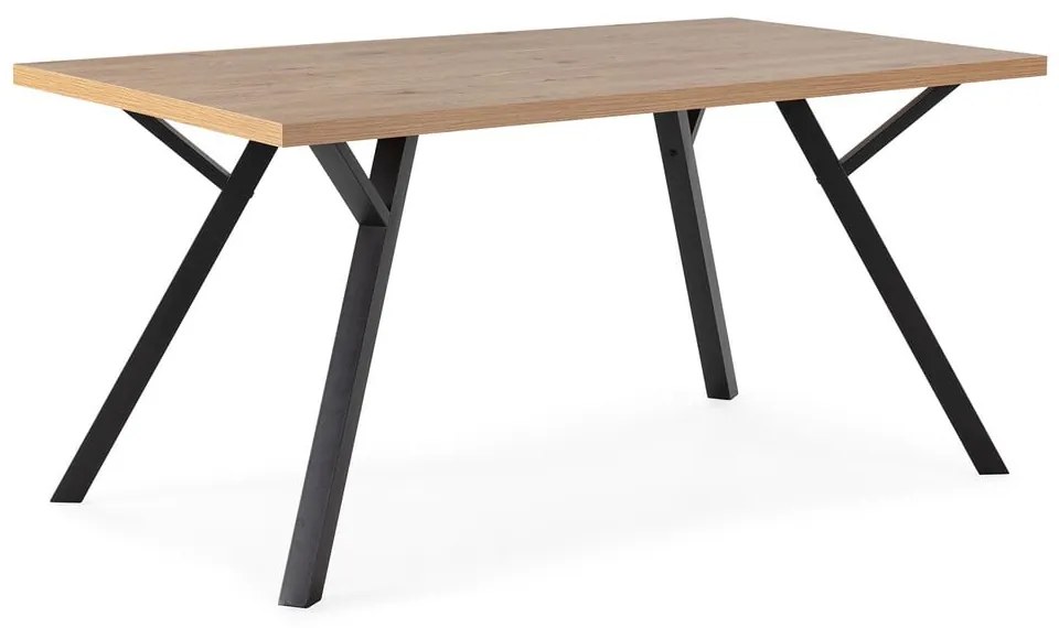 Трапезна маса с дъбова дървена плоскост в естествен цвят 90x160 cm Marion – Marckeric