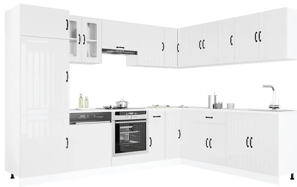 3314983 vidaXL Комплект кухненски шкафове от 14 части Lucca, инженерно дърво