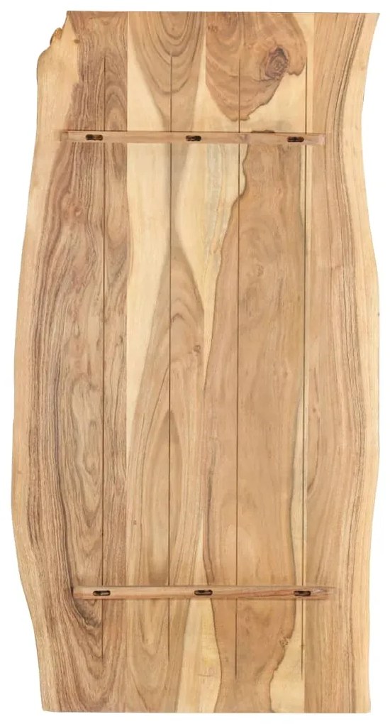 286333 vidaXL Плот за маса, акациево дърво масив, 118x(50-60)x2,5 cм