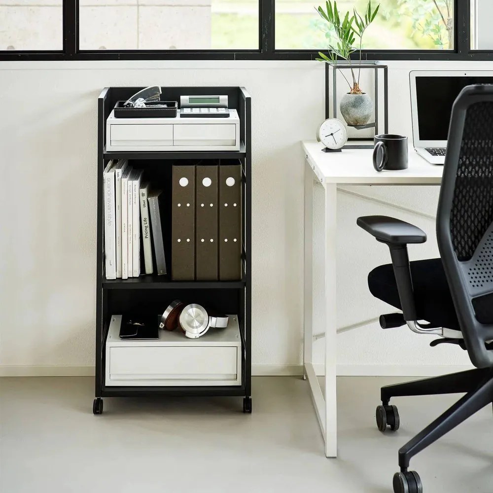 Черен метален подвижен стелаж 42x84,5x32 cm Tower – YAMAZAKI