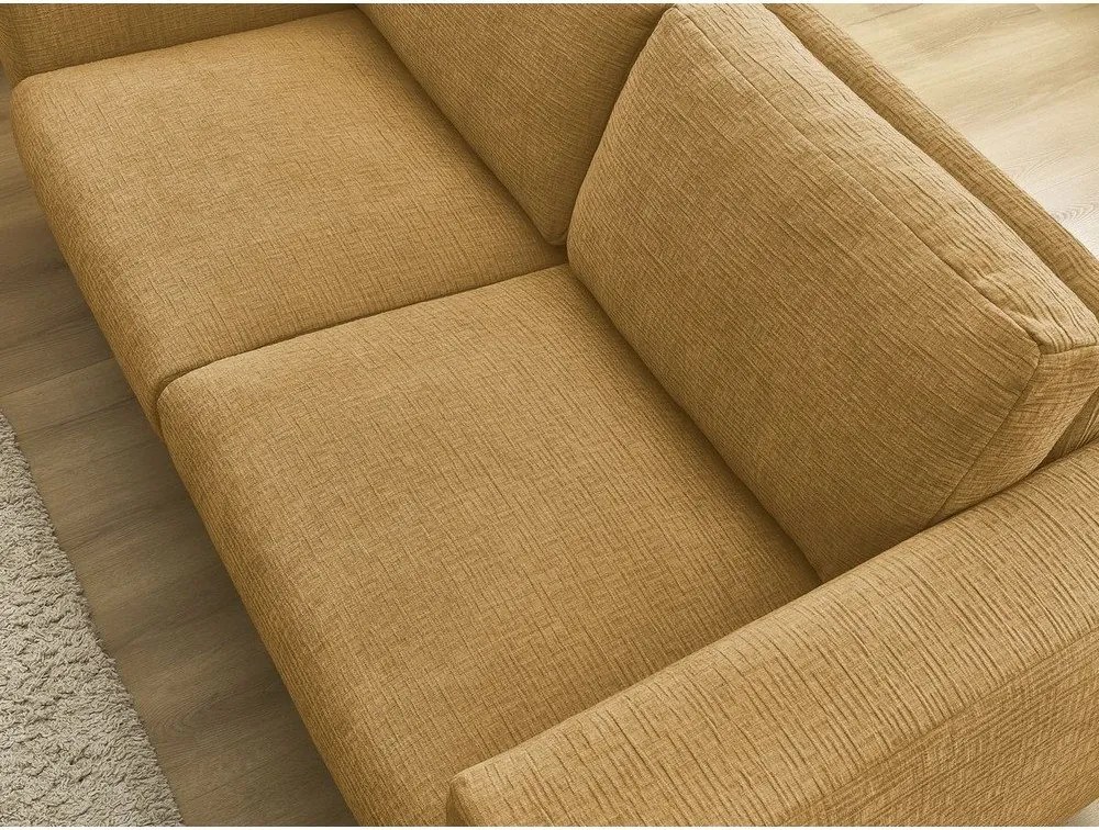 Шенилов диван за ежедневно спане/сгъваем в цвят горчица 220 cm Hugo – Bobochic Paris