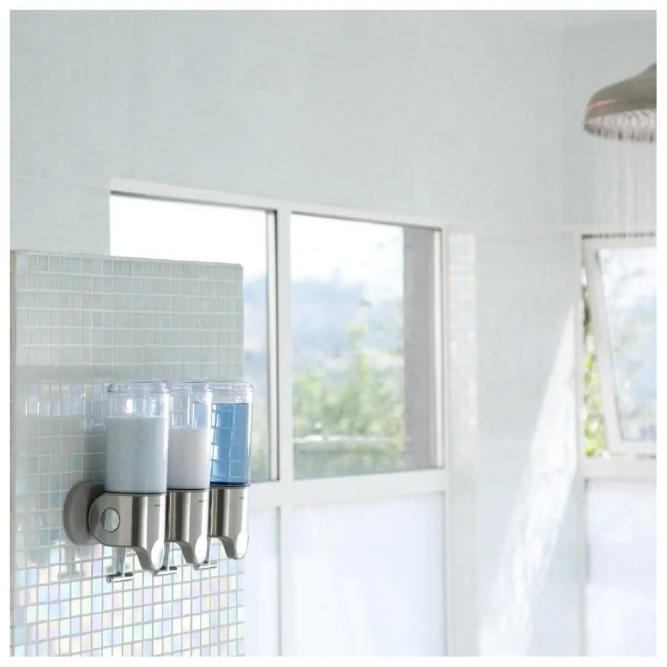 Стенен диспенсър за сапун от неръждаема стомана в сребрист цвят 1,32 л - simplehuman