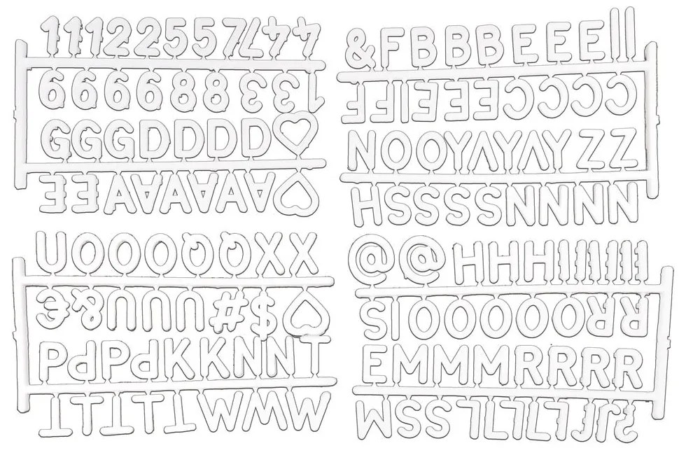 Бели букви за органайзери 11,5х20х3 см - Homéa