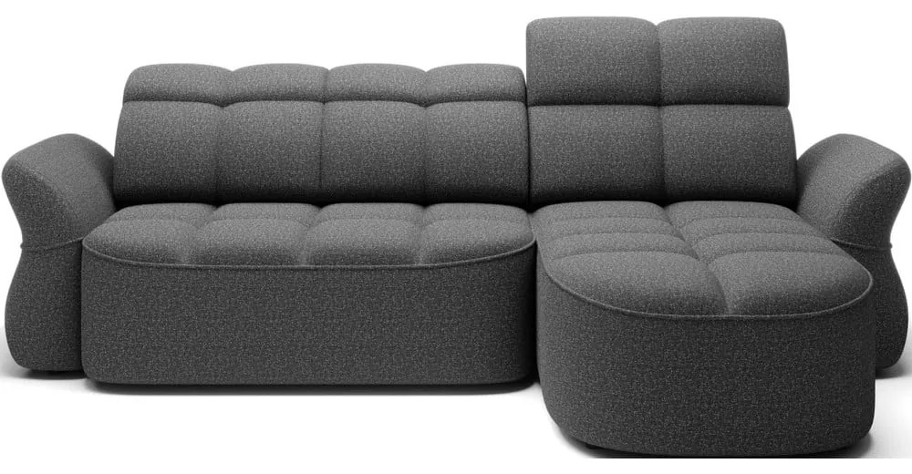 Тъмносив кадифен сгъваем/с място за съхранение ъглов диван (десен ъгъл) Beneth – ELTAP