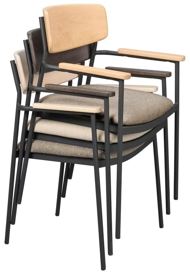 Трапезни столове в кремаво и тъмнокафяво в комплект от 2 бр. Maymont – Rowico