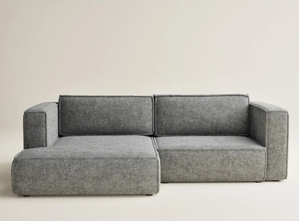 Сив шенилов сгъваем/с място за съхранение ъглов диван (ляв ъгъл) Velto – Maison de Rêve