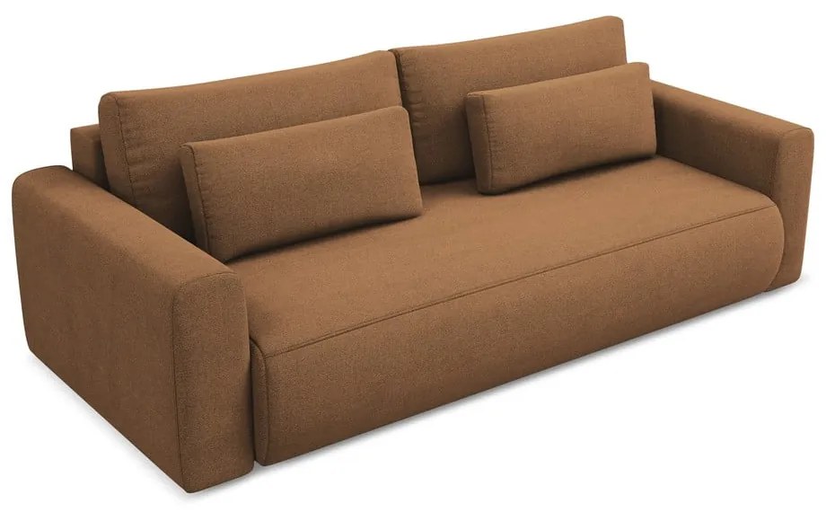 Теракотен разтегателен диван с място за съхранение 238 cm Kapua – Makamii