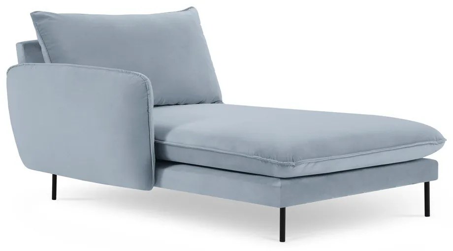 Светлосиньо кадифено кресло за отдих (ляв ъгъл) Vienna - Cosmopolitan Design