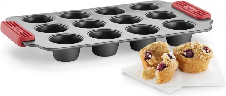 Форма за печене Lekue 1009479, 31x18x3.7 см, Керамично незалепващо покритие, Карбонова стомана, От +4°C до +240°C, Черен/Червен