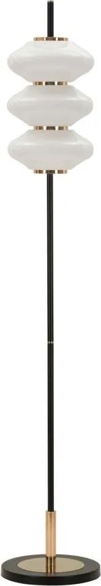 Бяла/черна подова лампа със стъклен абажур (височина 168 cm) Vintage – Mauro Ferretti