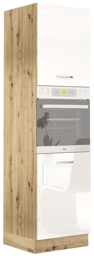 Колонен шкаф за фурна Лорен 60/Бял гланц B66