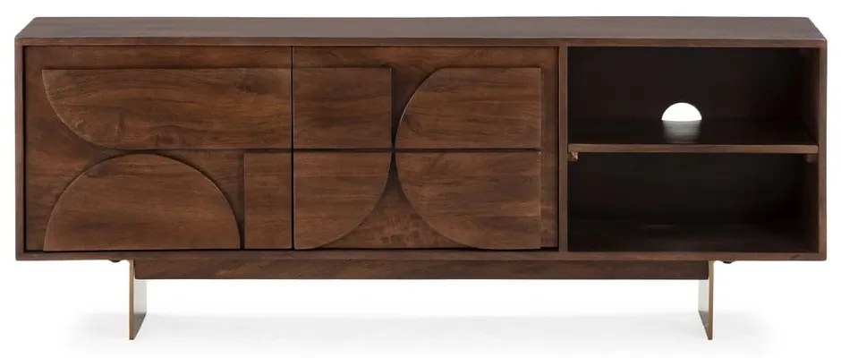 Кафява маса за телевизор от масивно манго 145x55x40 cm Trisha – MOME