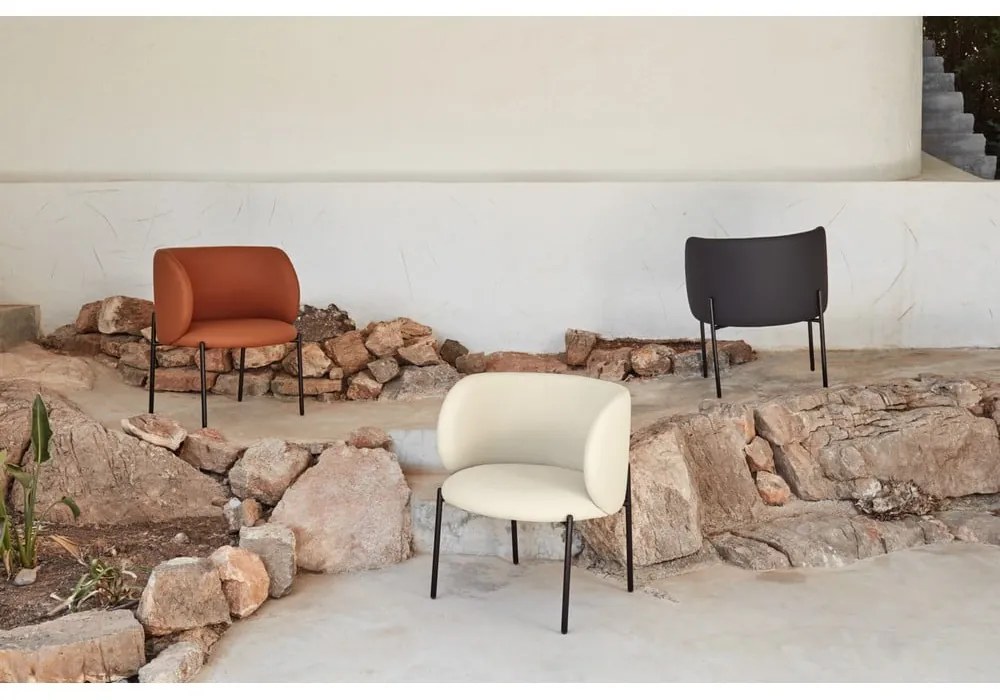 Бял фотьойл от изкуствена кожа Mogi - Teulat