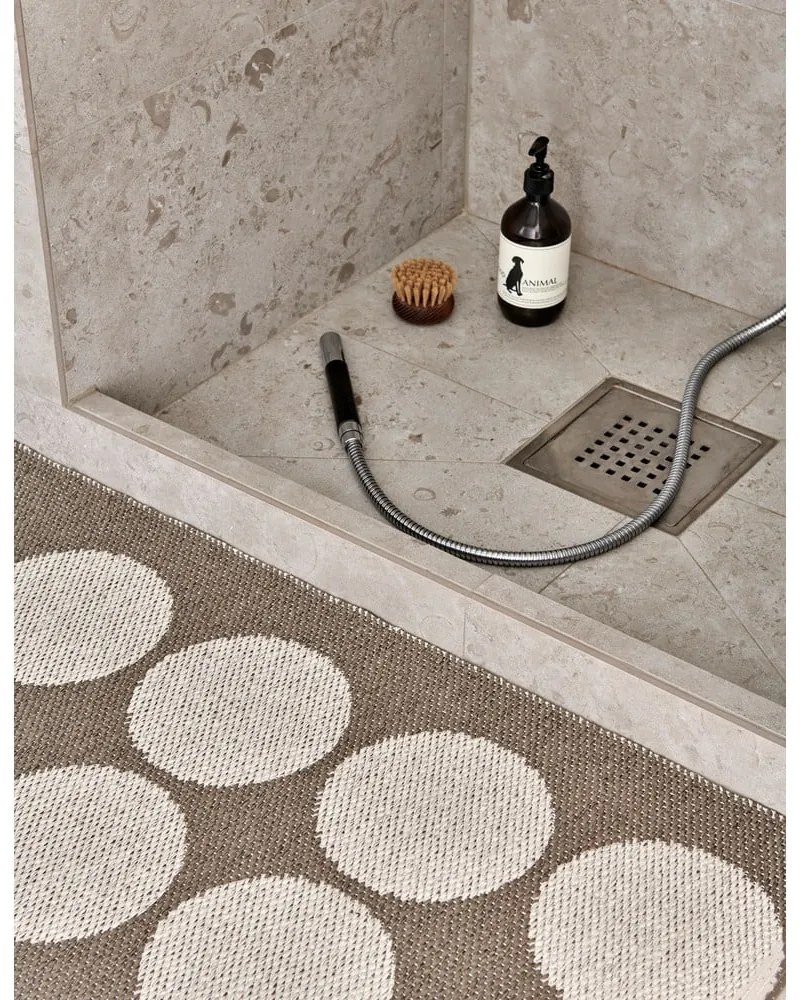 Кафява и бежова пътека за открито и закрито 70x240 cm Hugo Walnut Linen – Pappelina