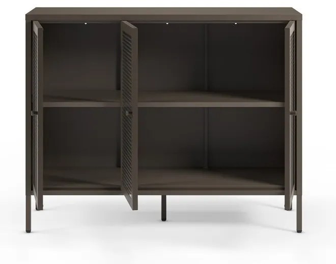 Сива метална витрина 121x90x40 cm Layna – Marckeric