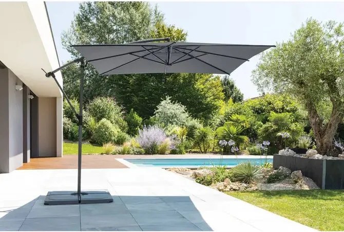 Градински чадър със странична стойка Hesperide Manoa, 2.5x2.5 m - Синьо-зелен