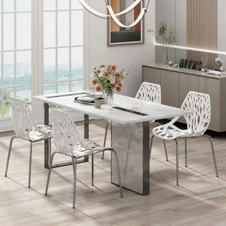 Кухненски стол Plexy-Бял (6) парчета