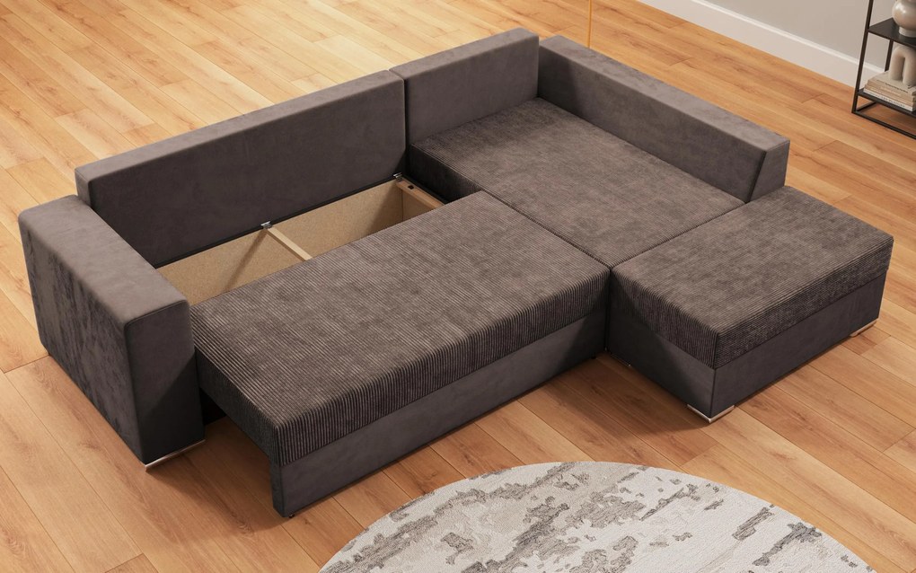 Разтегателен ъглов диван + табуретка Лондо